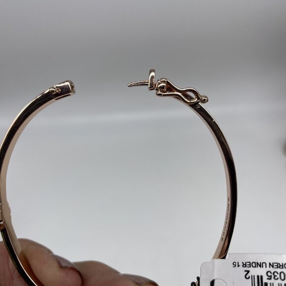 NWT Givenchy Crystal Flower Hinged Bangle Lock Bracelet Rosegold - Picture 9 of 10